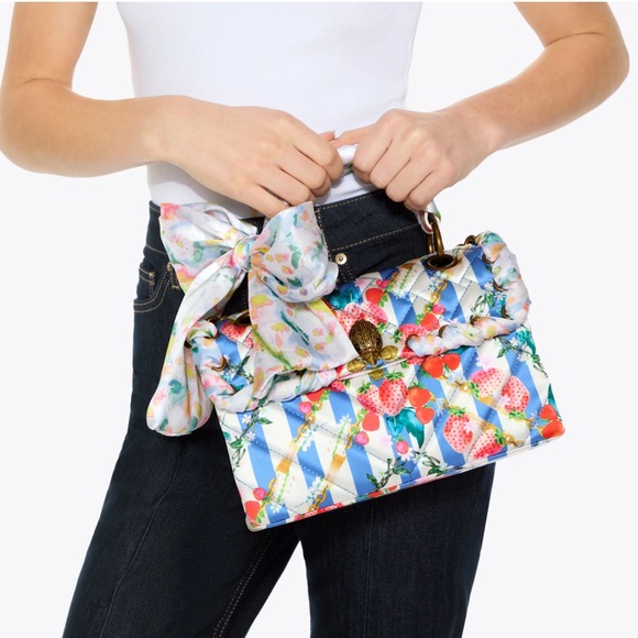 Kurt Geiger The Kensington Strawberry Floral Striped Shoulder🔥 - Picture 17 of 17